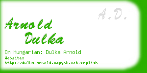 arnold dulka business card